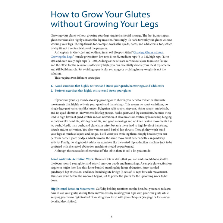 Grow Your Glutes without Growing Your Legs: 12-Week Program (eBook)